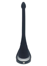 Levelz Vibrating Silicone Rechargeable Tri O Cock Ring with Prostate Stimulator and Remote Control - Black