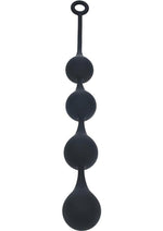 Levelz Waterdrop Silicone Anal Balls - Black - XLarge - 50mm