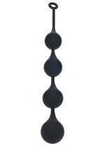 Levelz Waterdrop Silicone Anal Balls - Black - XXLarge - 60mm