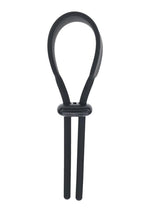 Levelz Wide Adjustable Silicone Lasso Cock Ring - Black - 5mm
