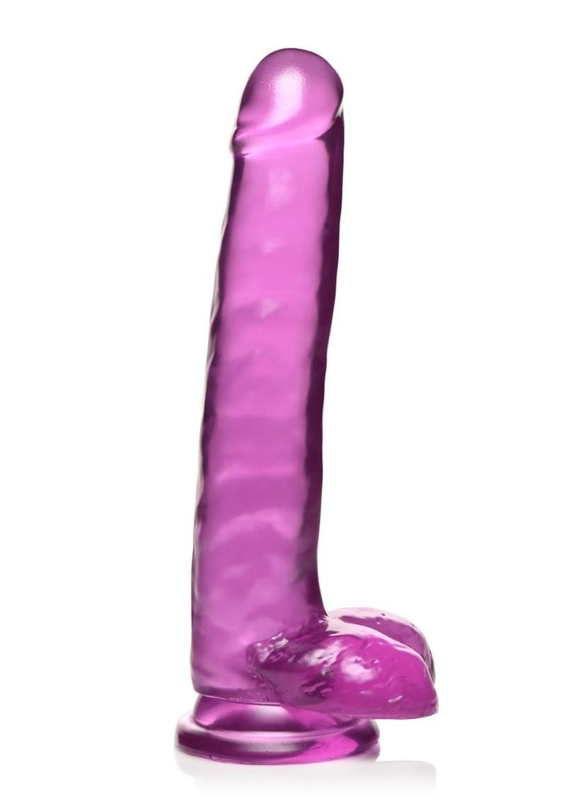 Lollicock Slim Stick Dildo with Balls - Grape Ice/Purple - 8in