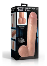 Lovebotz Cock Lock Realistic Dildo with Balls - Vanilla - 12in