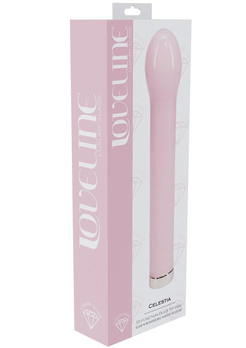 Loveline Celestia 10 Function Bulb Tip Rechargeable Glass Vibrator - Pink