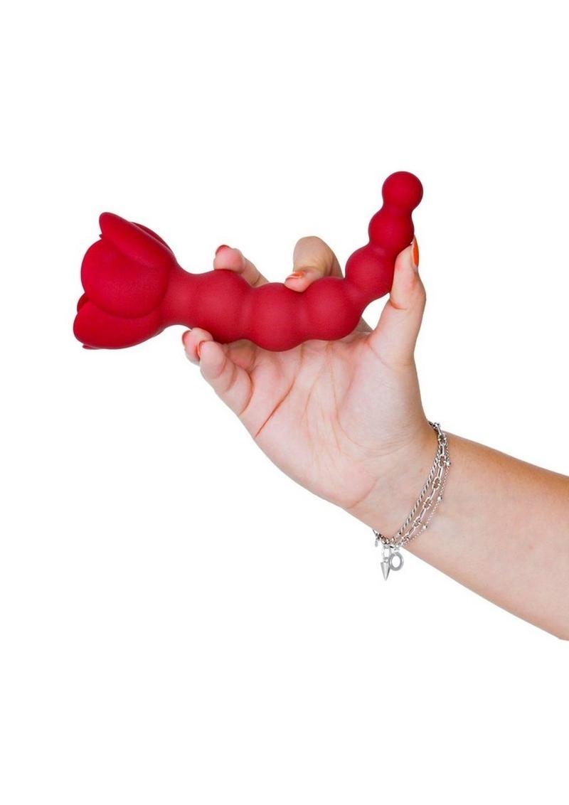 Lux Active Champion Rose Silicone Beaded Anal Probe