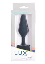 Lux Active Twist Rechargeable Silicone Anal Plug - Blue - Large
