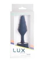 Lux Active Twist Rechargeable Silicone Anal Plug - Blue - Small