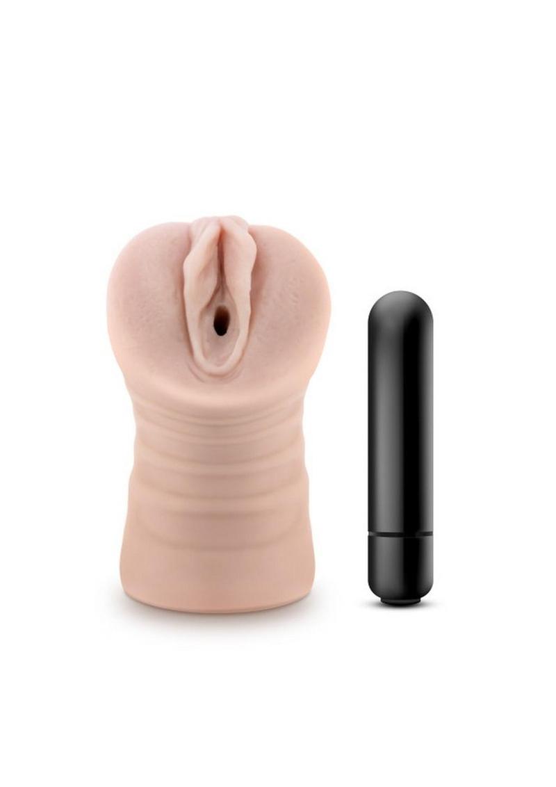 M for Men Rain Vibrating Masturbator with Bullet Vanilla Textured