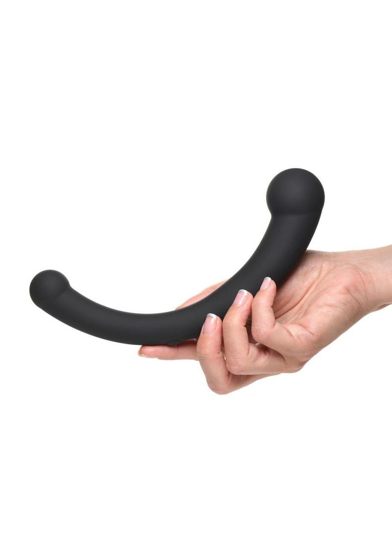 Vibra-Crescent Vibrating Silicone Dual-Ended Dildo
