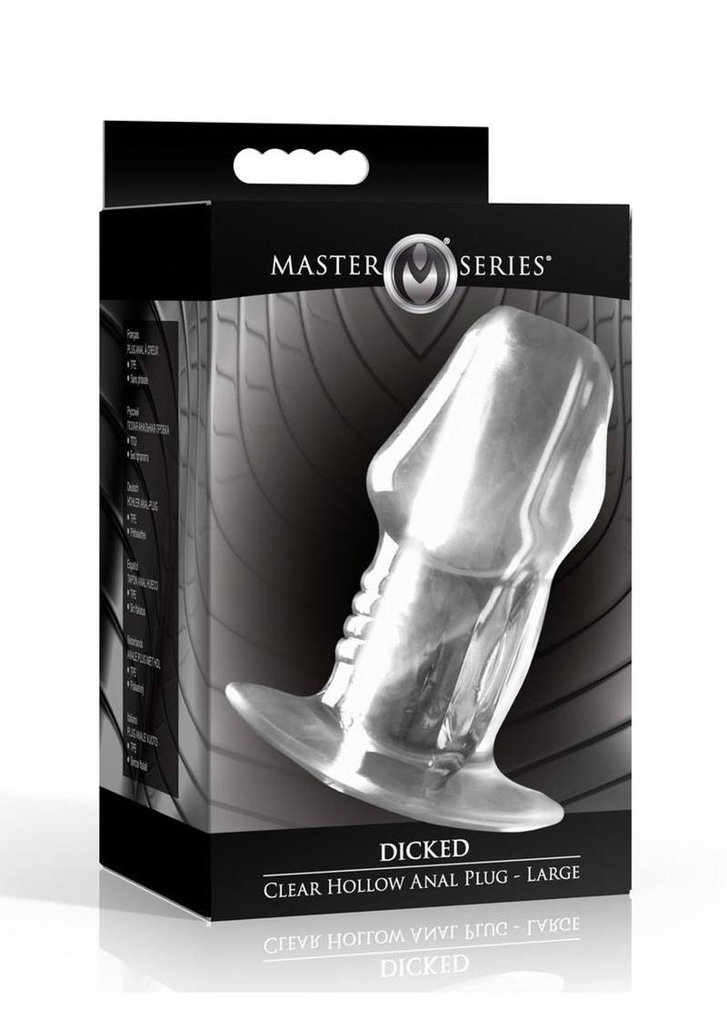 Master Series Dicked Hollow Anal Plug - Clear - Large
