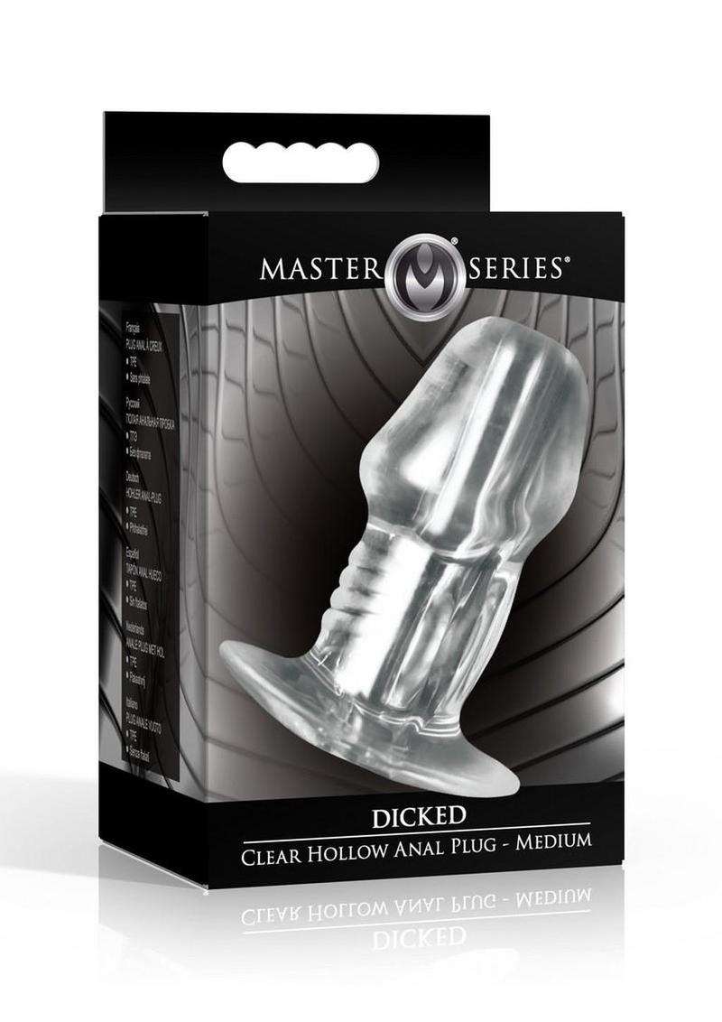Master Series Dicked Hollow Anal Plug - Clear - Medium