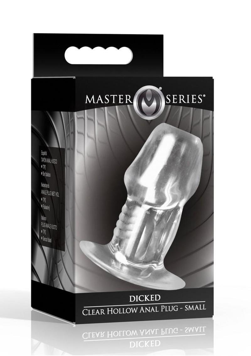 Master Series Dicked Hollow Anal Plug - Clear - Small