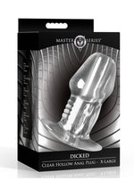 Master Series Dicked Hollow Anal Plug - Clear - XLarge