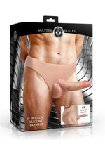 Master Series Slim Hollow Silicone Strap-On - Vanilla - 6.2in