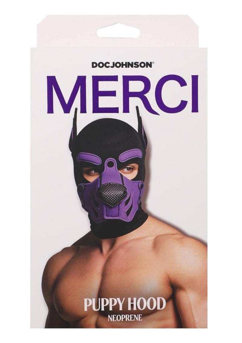 Merci Neoprene Puppy Hood - Black/Purple