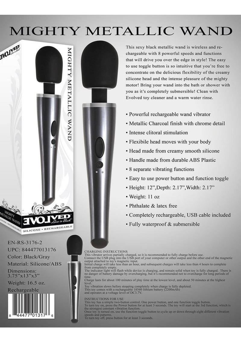 Mighty Metallic Wand Silicone Body Massager