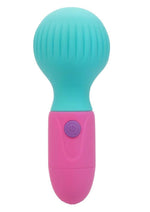 Naughty Bits to The Max Vibrating Rechargeable Silicone Wand - Blue/Pink
