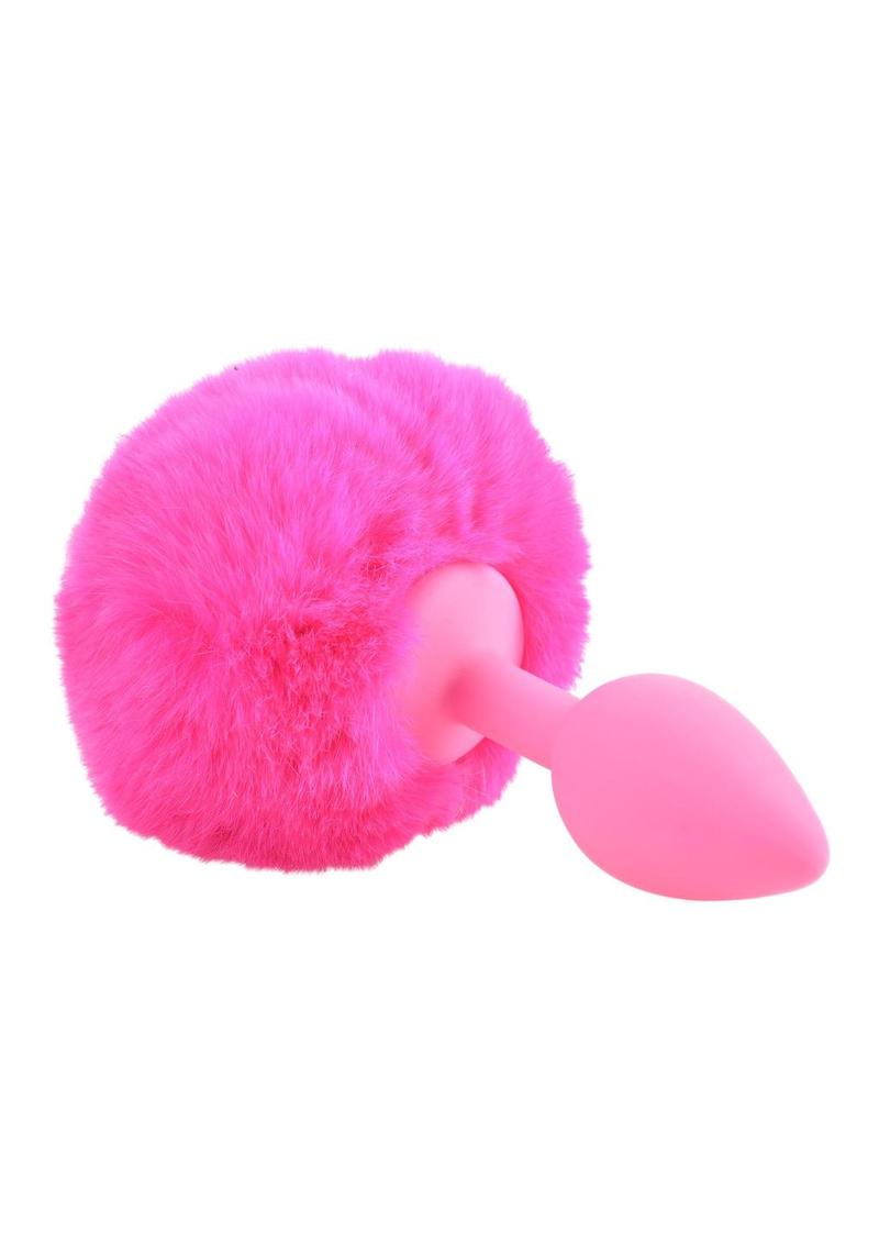Neon Bunny Tail Silicone Anal Plug by Pipedream
