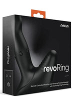 Nexus Revo Ring Rechargeable Silicone Osciliating Ring and Rotating Prostate Massager with Remote Control - Black
