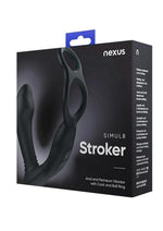 Nexus Simul8 Stroker Edition Rechargeable Silicone Vibrating Dual Motor Anal Cock and Ball Toy - Black