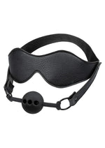 Nocturnal Collection Eye Mask and Breathable Ball Gag - Black