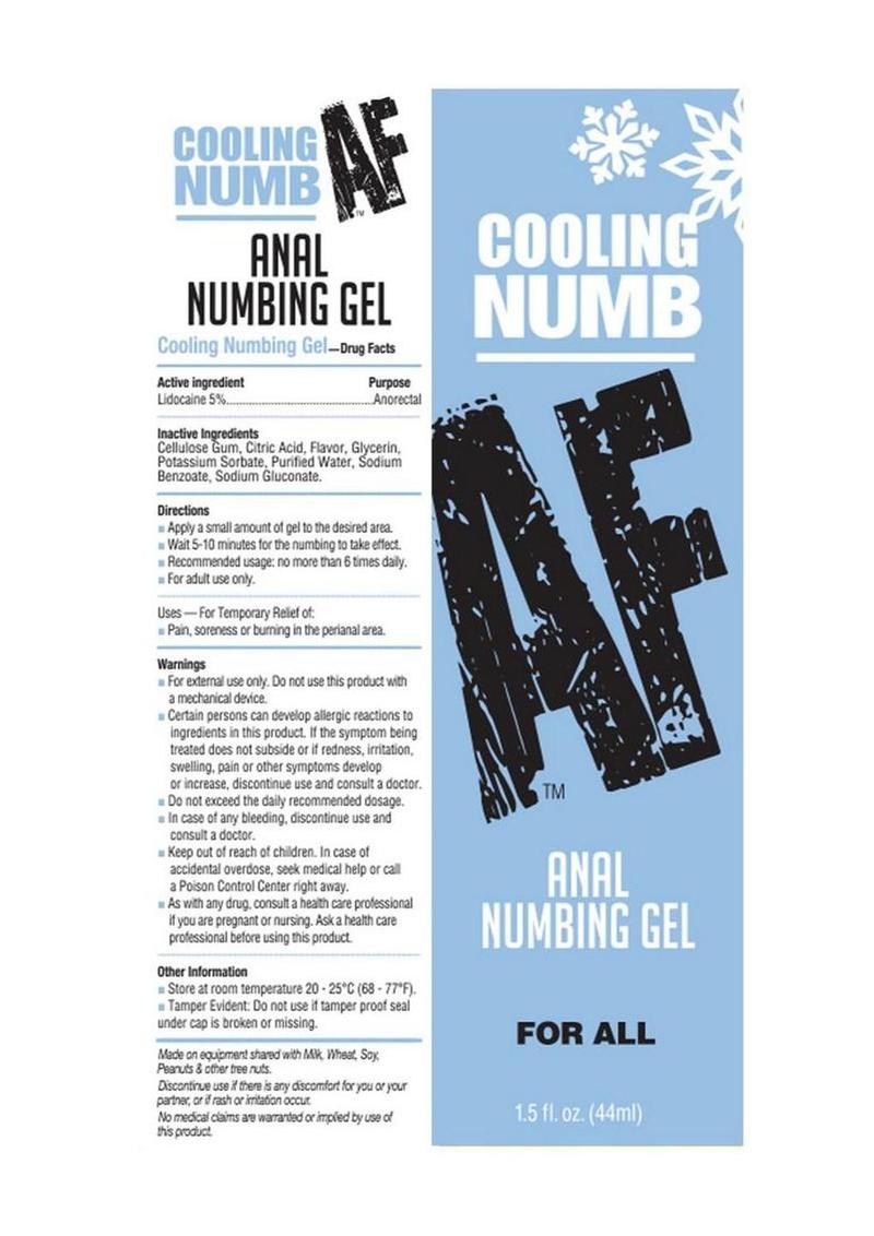 Numb AF Cooling Anal Numbing Gel