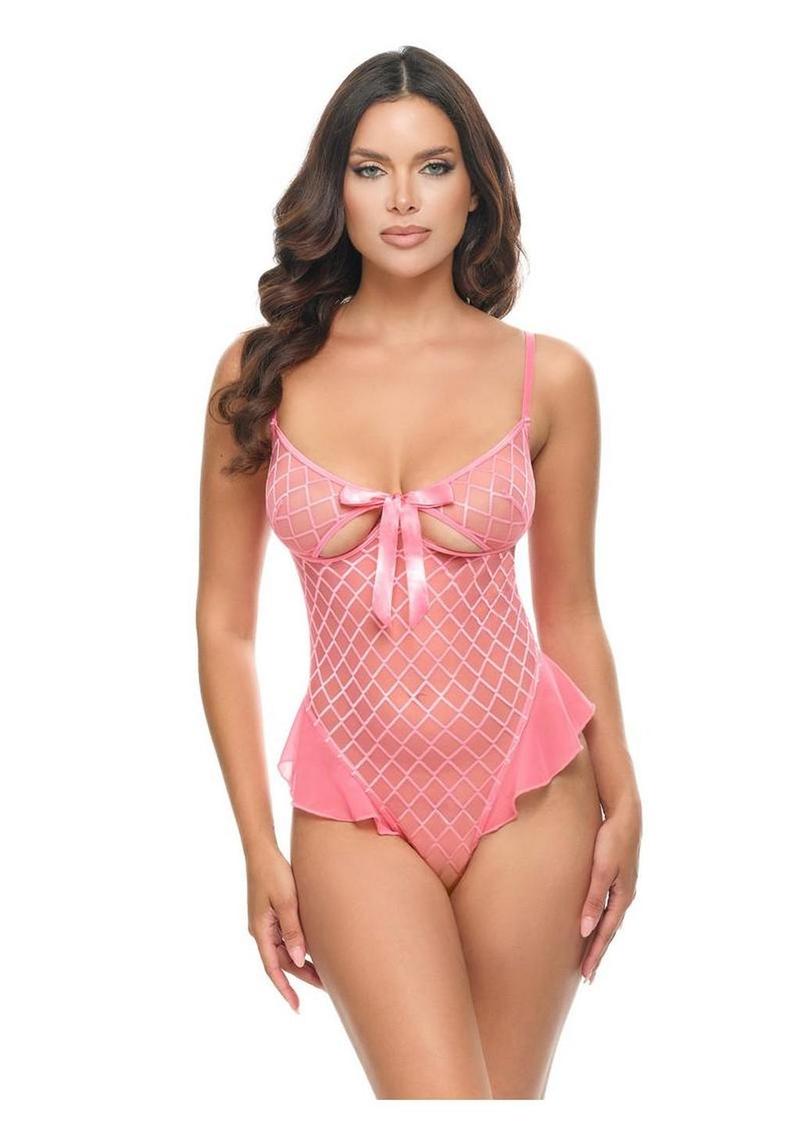 Oh LA LA Cheri Aubrielle Teddy - Pink - XLarge