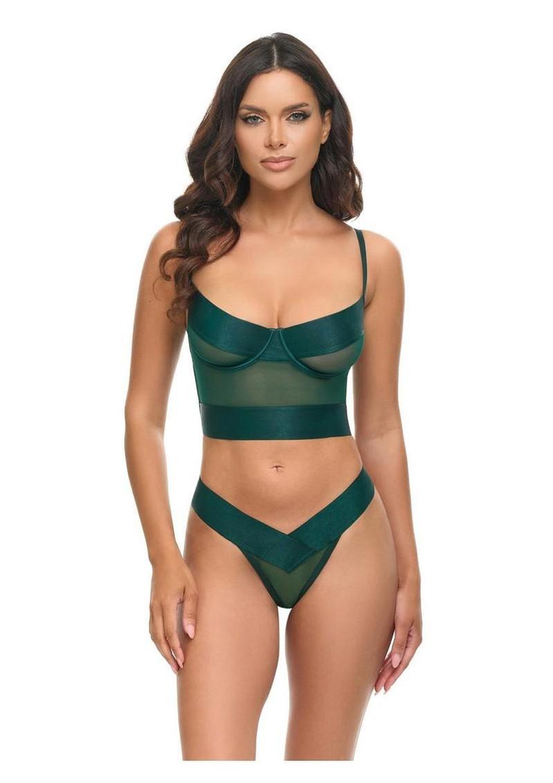 Oh LA LA Cheri Gia Bustier - Green - Large/XLarge - Set