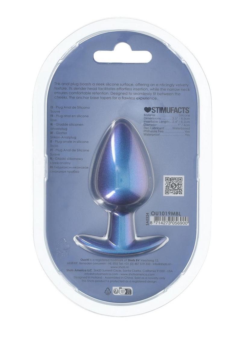 Ouch! Smooth Silicone Anal Plug Large Metallic