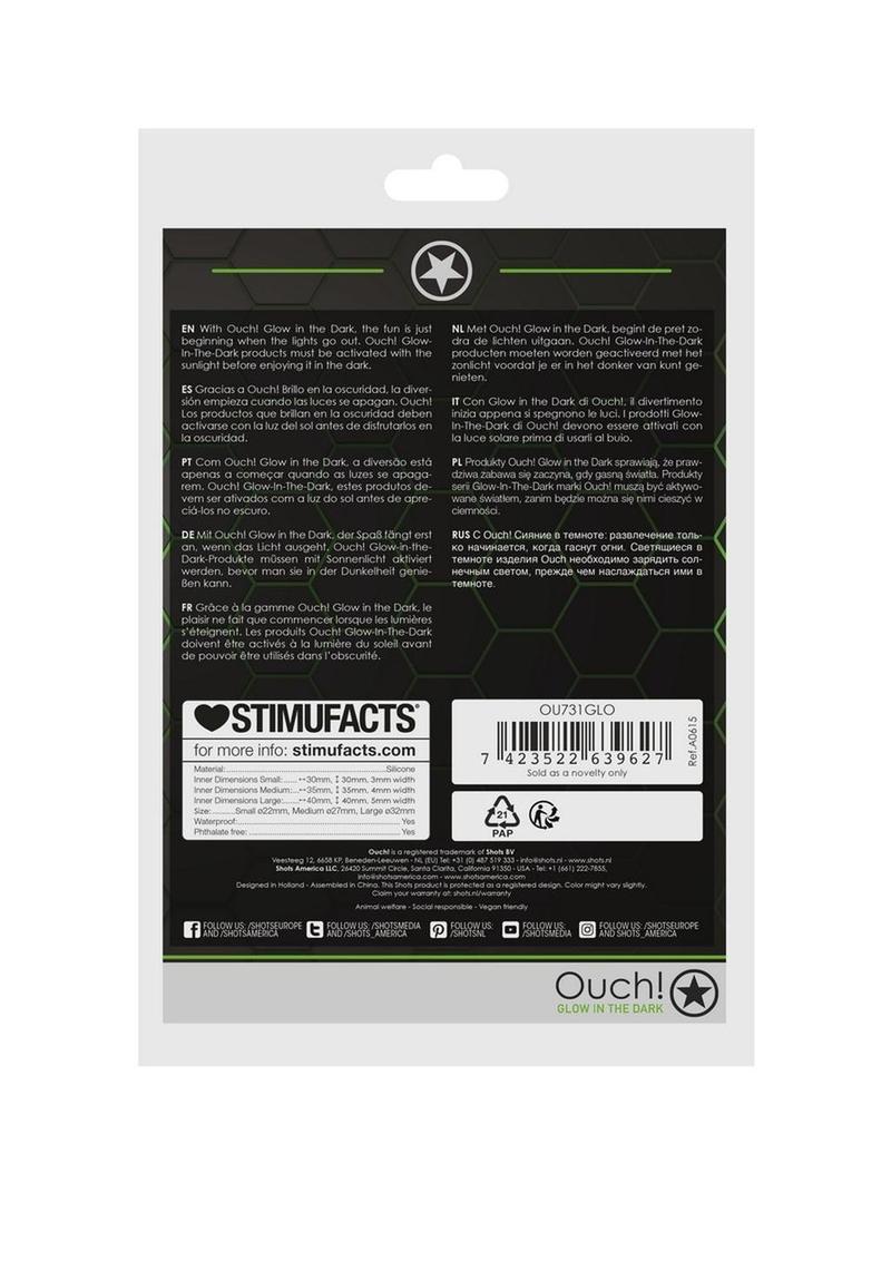 Ouch! Glow in the Dark 2 Piece Silicone Cock Ring