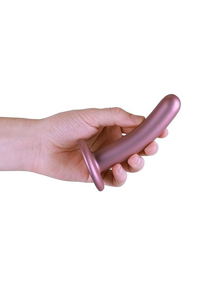 Ouch! Smooth Silicone G-Spot Dildo Metallic Rose Gold