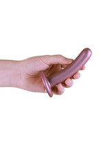 Ouch! Smooth Silicone G-Spot Dildo Metallic Rose Gold