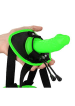 Ouch! Glow in the Dark Bonded Leather Strap-On with Silicone Dildo