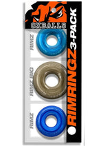 Oxballs Rimringz Multi Size Cock Rings (3 Pack) - Cool - Blue
