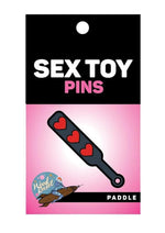 Paddle Hearts Enamel Pin - Grey/Red