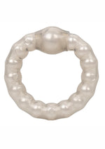 Pearl Beaded Prolong Silicone Cock Ring - Smoke
