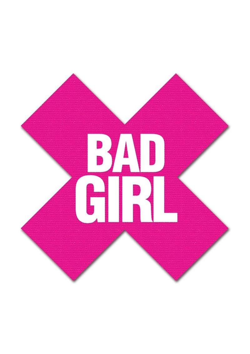 Peekaboos Bad Girl Premium Pasties Black And Pink Self-Adhesive