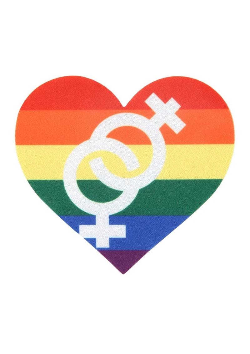 Peekaboos Pride Heart Pasties Rainbow Self-Adhesive Nipple Covers