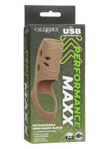 Performance Maxx Rechargeable Silicone Open-Ended Sleeve - Caramel