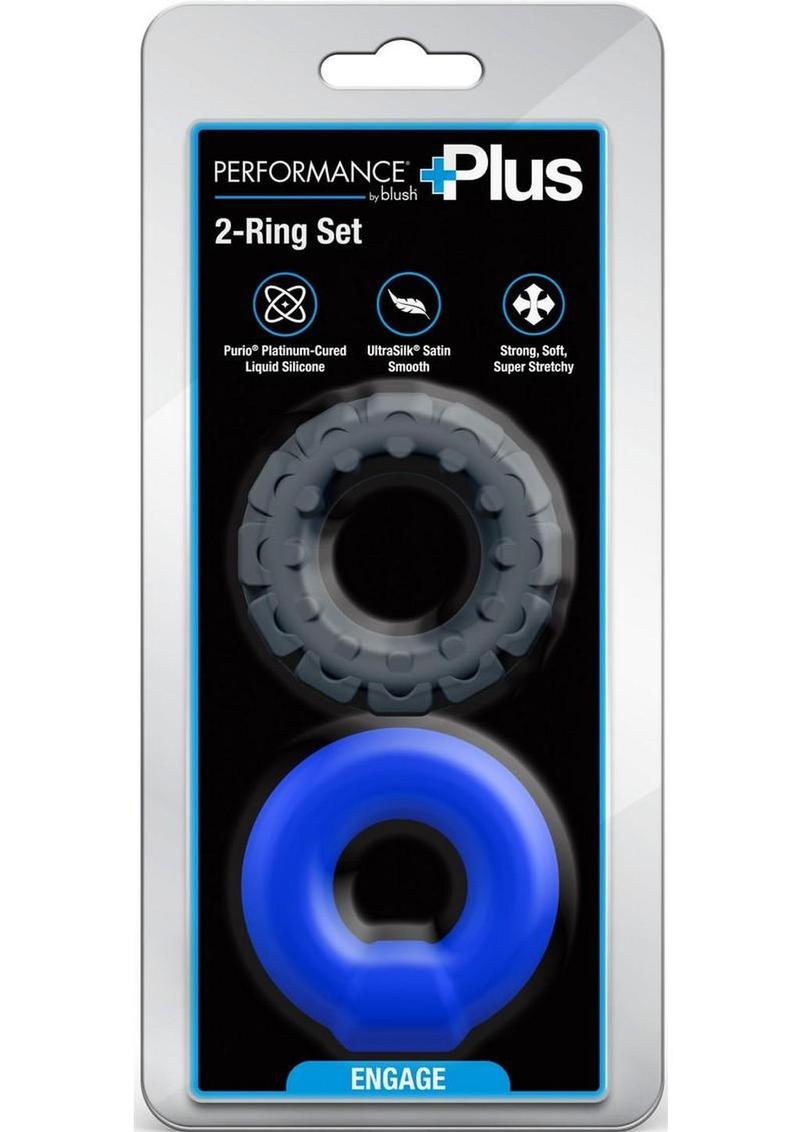 Performance Plus Engage Silicone Cock Ring - Assorted Colors - 2 Piece/Set