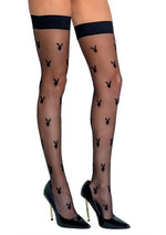 Playboy Bunny Noir Stockings - Black - One Size
