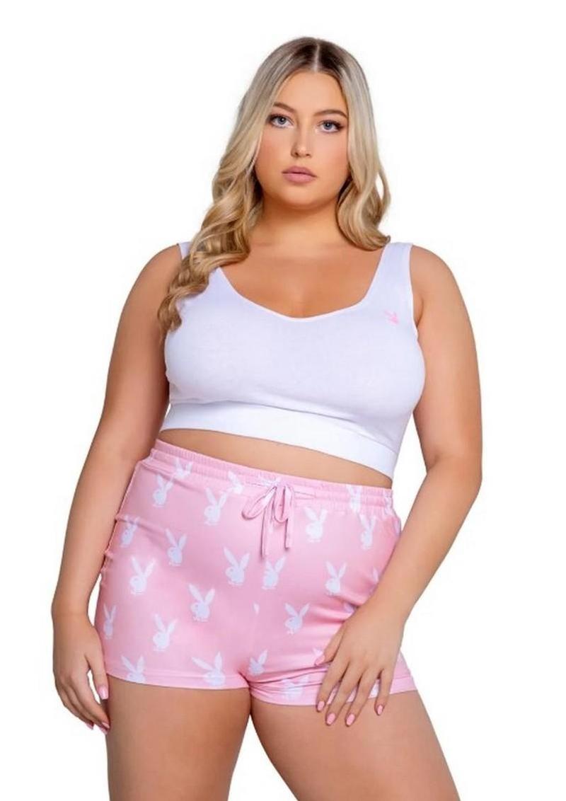 Playboy Slumber Bunny - Pink/White - 3XLarge/4XLarge - 2 Piece/Set