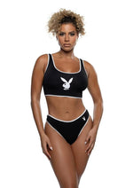 Playboy Sporty Bunny Lounge - Black/White - One Size - 2 Piece/Set