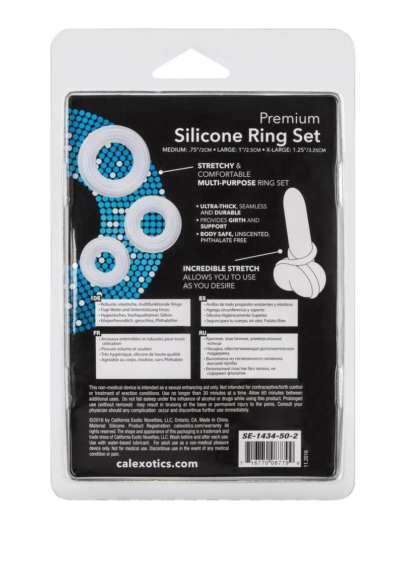 CalExotics Premium Silicone Ring 3 Piece Set Clear