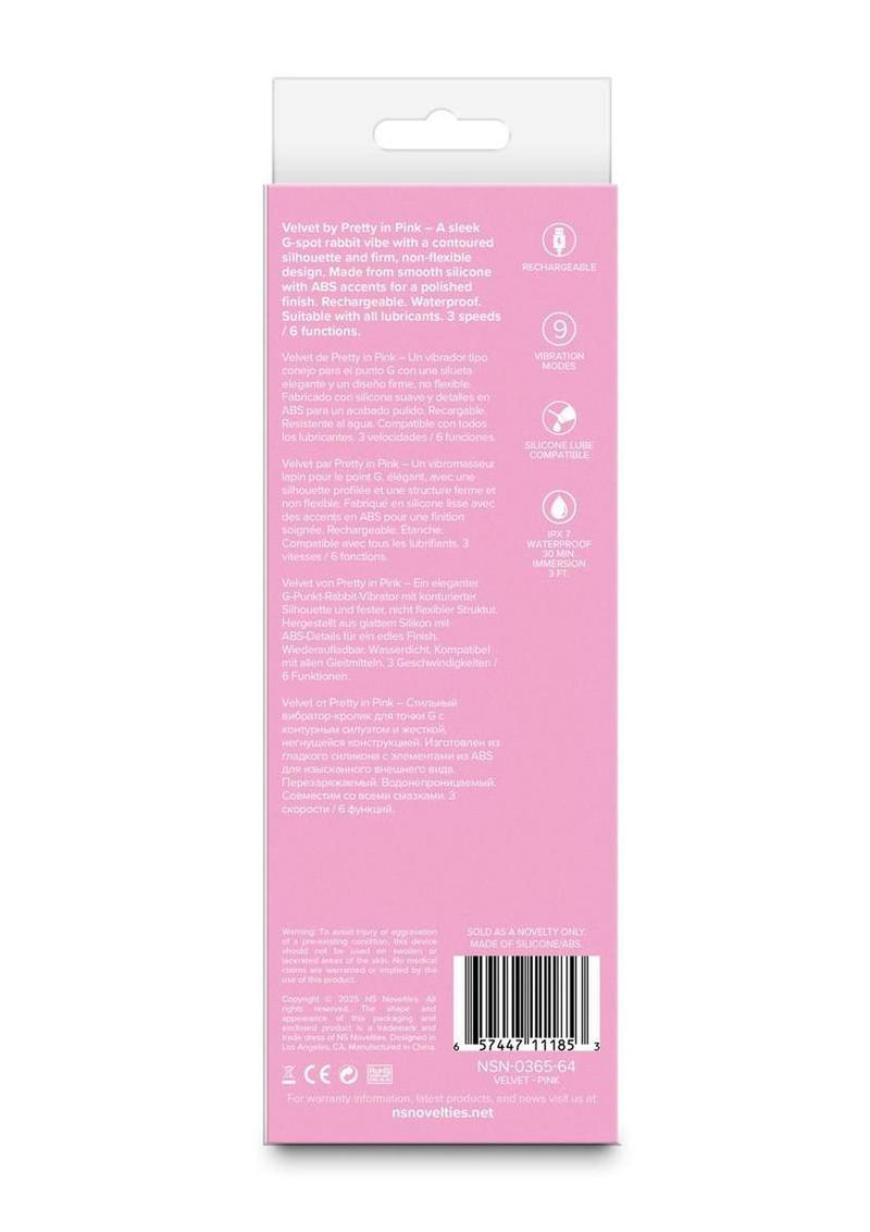 Pretty in Pink Velvet G-Spot Rabbit Vibrator