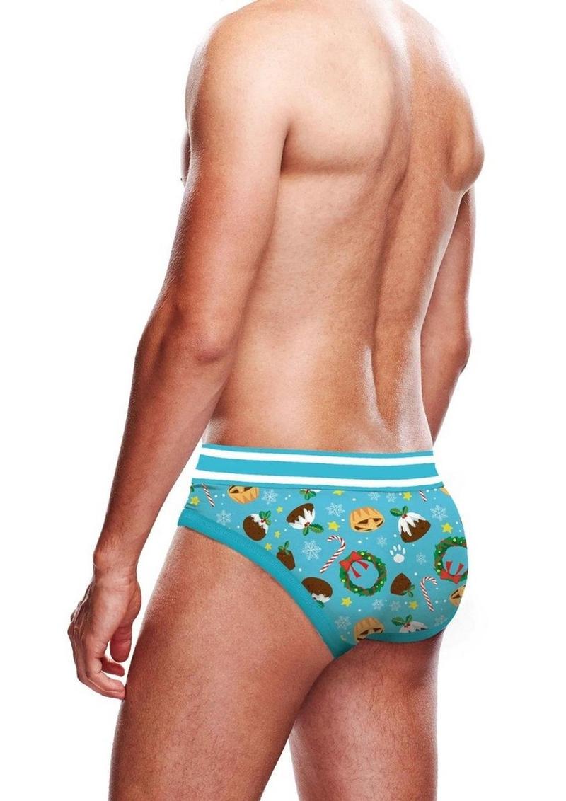 Prowler Christmas Pudding Brief Extra Small Blue White Underwear