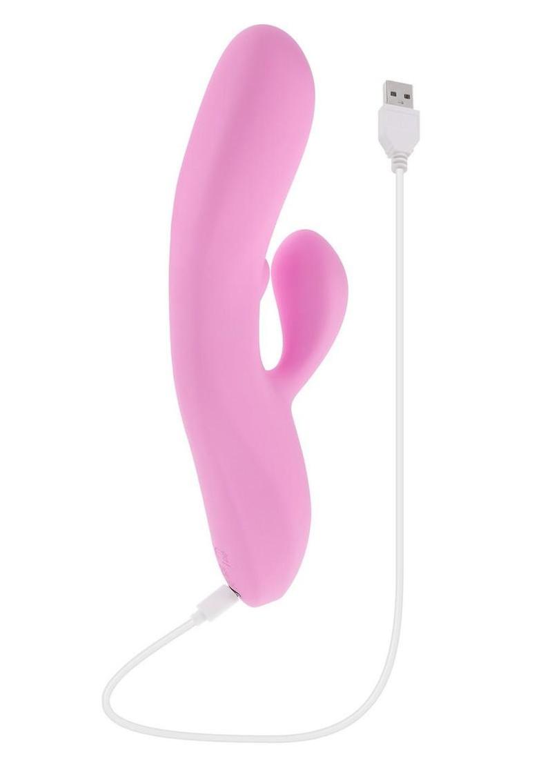 Push The Button Rabbit Vibrator with Clitoral Stimulator
