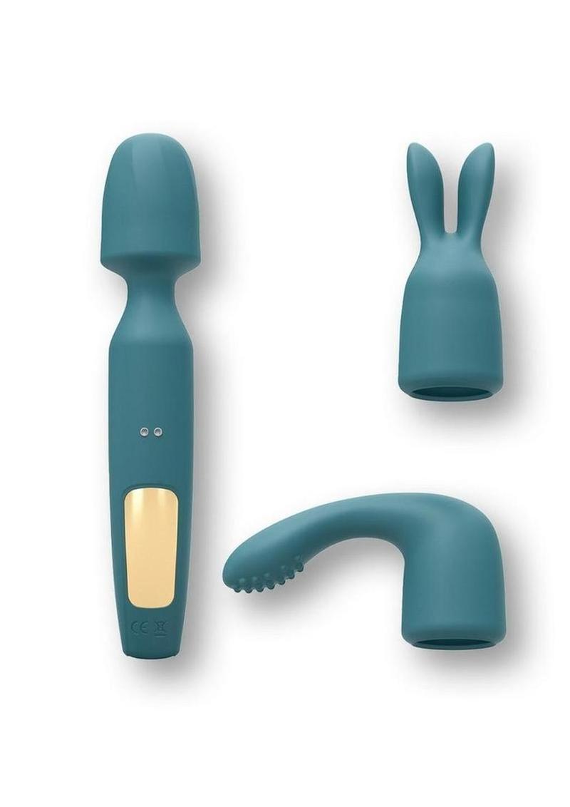 R Evolution Silicone Wand With Attachment Teal