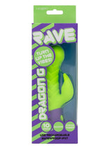 Rave Dragon G Rechargeable Silicone Dual Vibrator - Green/Purple