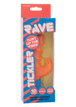 Rave Tickler Rechargeable Silicone Vibrator with Clitoral Stimulator - Blue/Orange