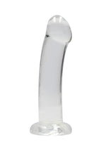 Realrock Crystal Clear Non Realistic Dildo with Suction Cup - Clear - 6.7in